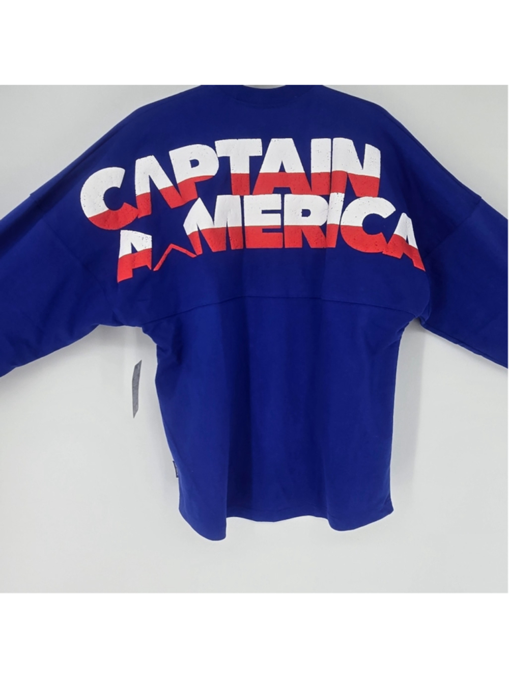 Disney Parks Captain America Spirit Jersey Small NWT Marvel Puff Print